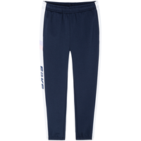 鸿星尔克(ERKE)鸿星尔克儿童裤子男女童秋季长裤舒适亲肤儿童运动裤针织裤 蓝黑色/冰沙紫-女童 140