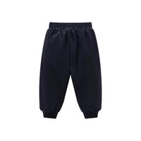 迪士尼宝宝童装男童休闲百搭舒适保暖夹棉长裤24年秋冬季 蓝灰 140