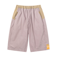 M.Latin/马拉丁童装儿童裤子24夏装男女大小童撞色印花梭织中裤 灰粉红 110cm