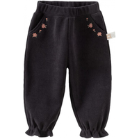 戴维贝拉（DAVE＆BELLA）童裤女宝宝加绒休闲裤洋气小童长裤女童束脚裤儿童裤子秋冬 深灰色 80cm（身高73-80cm）