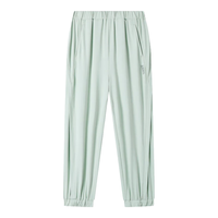 Annil 安奈儿 童装男童女童休闲裤2024夏款舒适透气长裤 开心果绿 120