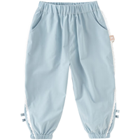 戴维贝拉（DAVE＆BELLA）儿童裤子女童速干裤小童休闲裤洋气宝宝束脚长裤2024夏装童裤 灰蓝色 100cm（身高90-100cm）