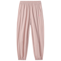 英氏（YEEHOO）女童裤子儿童长裤夏季时尚透气运动风束脚裤夏装百搭中大童装 轻风行者芋灰粉 170