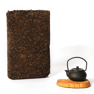 中茶 湖南安化黑茶 三年陈金花手筑茯砖茶 1kg 礼盒装