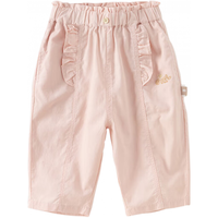 戴维贝拉（DAVE＆BELLA）女童休闲裤莱赛尔宝宝裤子儿童七分裤2024夏装童裤小童服装 粉色 100cm（身高90-100cm）