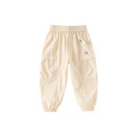 戴维贝拉（DAVE＆BELLA）儿童裤子2024夏装男童速干裤小童长裤女童防蚊裤中大童工装裤 黄色 140cm(身高130-140cm)