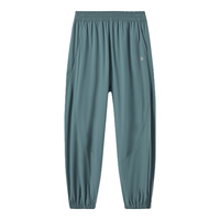 英氏（YEEHOO）男童裤子儿童长裤夏季轻薄透气运动风束脚裤夏装百搭中大童装 轻风行者月桂绿 160