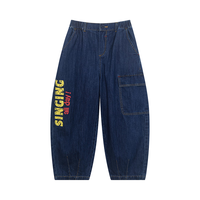 M.Latin/马拉丁童装裤子24年春男大童蓝精灵牛仔长裤 牛仔深蓝 110cm