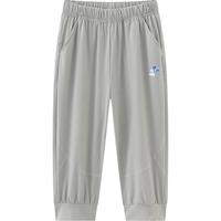 迪士尼（DISNEY）童装儿童男童轻薄七分裤针织运动顺滑束脚裤子24夏DB421OE01灰140 银灰