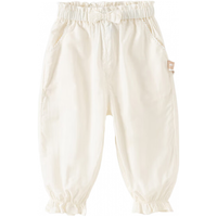 戴维贝拉（DAVE＆BELLA）儿童休闲裤薄款女童哈伦裤小童长裤2024夏季童裤宝宝束脚裤 米白 100cm（身高90-100cm）