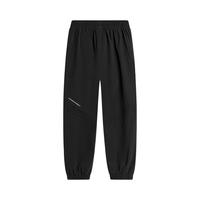 李宁 LI-NING童装儿童运动裤子男小童运动生活系列束脚速干舒适运动长裤3 黑色 110