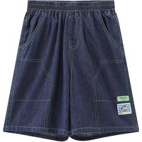 迪士尼（DISNEY）童装儿童男童牛仔中裤快速吸湿透气百搭裤子24夏DB421NE02蓝150 深牛仔蓝
