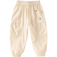 戴维贝拉（DAVE＆BELLA）儿童裤子2024夏装男童速干裤小童长裤女童防蚊裤中大童工装裤 黄色 120cm（身高110-120cm）