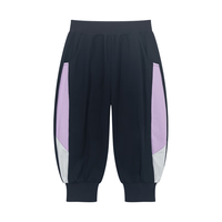 M.Latin/马拉丁童装裤子24夏装男女大小童多色网格拼布针织长裤 藏青 110cm