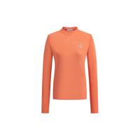 暇步士（Hush Puppies）女装秋季基础款多色百搭抓绒立领打底T恤 562柿子红 M