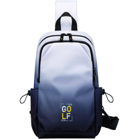 高尔夫（GOLF）胸包男时尚撞色渐变单肩背包大容量可装IPAD包男休闲防泼水斜挎包 水墨