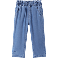 YeeHoO英氏儿童牛仔裤纯棉休闲百搭裤子女童长裤2024 中牛仔蓝 80cm（身高72-80cm）