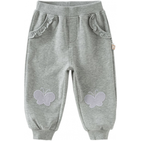 戴维贝拉（DAVE＆BELLA）女童针织裤子2025儿童长裤洋气女宝宝春装束脚裤小童休闲裤 浅灰色 80 cm（身高73-80cm）