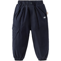 戴维贝拉（DAVE＆BELLA）儿童休闲裤加绒男童长裤2024冬季幼儿童裤女宝宝裤子束脚裤 藏青色 100cm（身高90-100cm）