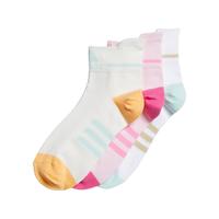 adidas三双装运动袜子男女大童阿迪达斯 清澈粉/白/汉玉白 S