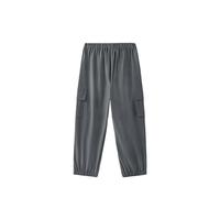 YeeHoO英氏英氏户外速干裤男童工装长裤儿童透气休闲裤运动宽松中大童裤子 钢灰色 130cm