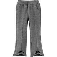 戴维贝拉(DAVE&BELLA)中大童微喇裤千鸟格女童裤子秋季童裤小女孩休闲裤儿童长裤 黑白千鸟格 150cm(身高140-150cm)