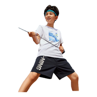 李宁 LI-NING童装儿童运动短裤子男小大童24年夏款速干高弹网眼透气五分裤110YKST105-4 黑色-新