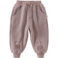 戴维贝拉（DAVE＆BELLA）女童摇粒绒长裤洋气小童裤子男宝宝加绒休闲裤冬季儿童服饰 烟紫色 90cm（身高80-90cm）