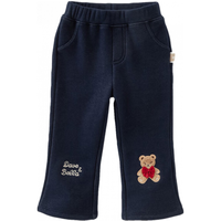 戴维贝拉（DAVE＆BELLA）女宝宝微喇裤加绒女童休闲裤秋冬幼儿童裤儿童长裤小童裤子 藏青色 110cm（身高100-110cm）