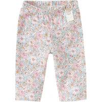 戴维贝拉（DAVE＆BELLA）儿童七分裤抗菌防螨女童裤子洋气幼儿宝宝休闲裤2024夏装童裤 粉色花朵 130cm（身高120-130cm）
