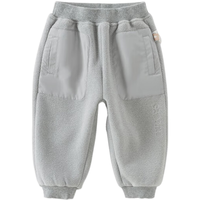 戴维贝拉（DAVE＆BELLA）宝宝双面绒卫裤儿童运动裤幼儿休闲裤秋冬小童裤子男童长裤 中灰色 73cm（身高66-73cm）