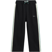 英氏（YEEHOO）女童裤子儿童阔腿裤中大童百搭休闲裤时尚运动宽松长裤 黑色 140 