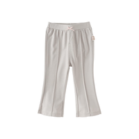 戴维贝拉（DAVE＆BELLA）儿童休闲裤洋气宝宝裤子女童九分裤小童喇叭裤2024夏季童裤 浅灰色 110cm（身高100-110cm）