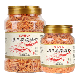 森森 南极磷虾龙鱼饲料血鹦鹉鱼粮罗汉发财鱼食虾干乌龟粮 1.8升装