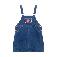 M.Latin/马拉丁童装儿童裙子24春女大童苹果印花水洗牛仔背带裙 牛仔蓝 110cm