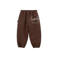 贝贝怡男童休闲长裤子春秋款2024儿童宽松百搭卫裤中大童童装 咖色 90cm