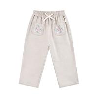 happyology英国儿童口袋裤子绣花女童长裤 卡其色 86cm