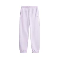 李宁 LI-NING童装卫裤女大童24基础百搭柔软亲肤束脚休闲运动长裤YKLU246 淡绮紫-1 160cm