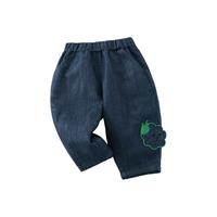 齐齐熊 cicibear女童牛仔裤夏季薄款宝宝裤子儿童九分裤男童休闲裤2024 牛仔蓝 110cm