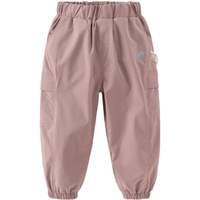 戴维贝拉（DAVE＆BELLA）儿童工装裤加绒小童裤子防水男童长裤2024冬季女宝宝休闲裤 灰粉色 150cm（身高140-150cm）