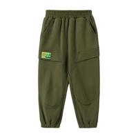 汪汪队立大功男童运动裤春秋束脚裤儿童休闲裤中小童秋季针织裤儿童长裤 橄榄绿 130CM
