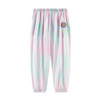 汪汪队立大功儿童防蚊裤男童夏季薄款长裤女童运动裤宝宝束脚裤2 粉蓝花100 110CM