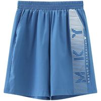 迪士尼（DISNEY）童装儿童男童梭织速干中裤防晒UPF50+高弹裤子24夏DB421NE03蓝160 海洋蓝