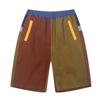 M.Latin/马拉丁童装儿童裤子24夏款男大童拼接梭织中裤 棕红 120cm