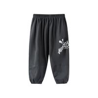 迪士尼宝宝儿童卡通长裤防蚊裤时尚休闲舒适透气卡通裤子夏季 ZD2EK003碳灰 100