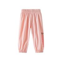 迪士尼宝宝儿童卡通长裤防蚊裤时尚休闲舒适透气卡通裤子夏季 ZD2EK007浅粉 90