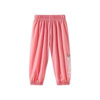 迪士尼宝宝儿童卡通长裤防蚊裤时尚休闲舒适透气卡通裤子夏季 ZD2EK007深粉 90