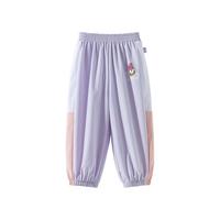 迪士尼宝宝儿童卡通长裤防蚊裤时尚休闲舒适透气卡通裤子夏季 ZD2EK008浅紫 120
