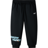 361°童装男女针织加厚长裤2024冬季小童运动长裤 经典黑/经典黑 110cm