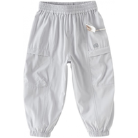 戴维贝拉(DAVE&BELLA)儿童裤子2024夏装男童速干裤小童长裤女童防蚊裤中大童工装裤 极地灰 140cm(身高130-140cm)